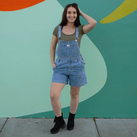 Calvin Klein Jeans Pants - Vintage Calvin Klein short overalls light denim